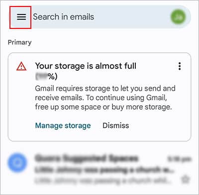 Open-sidebar-Gmail-app