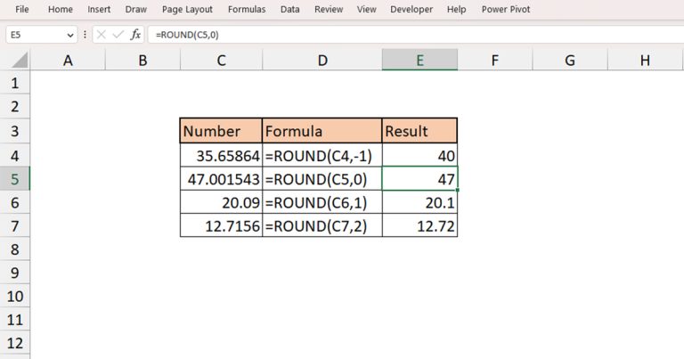 How to Round Numbers in Excel