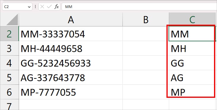 Remove numbers from text using Text to Columns