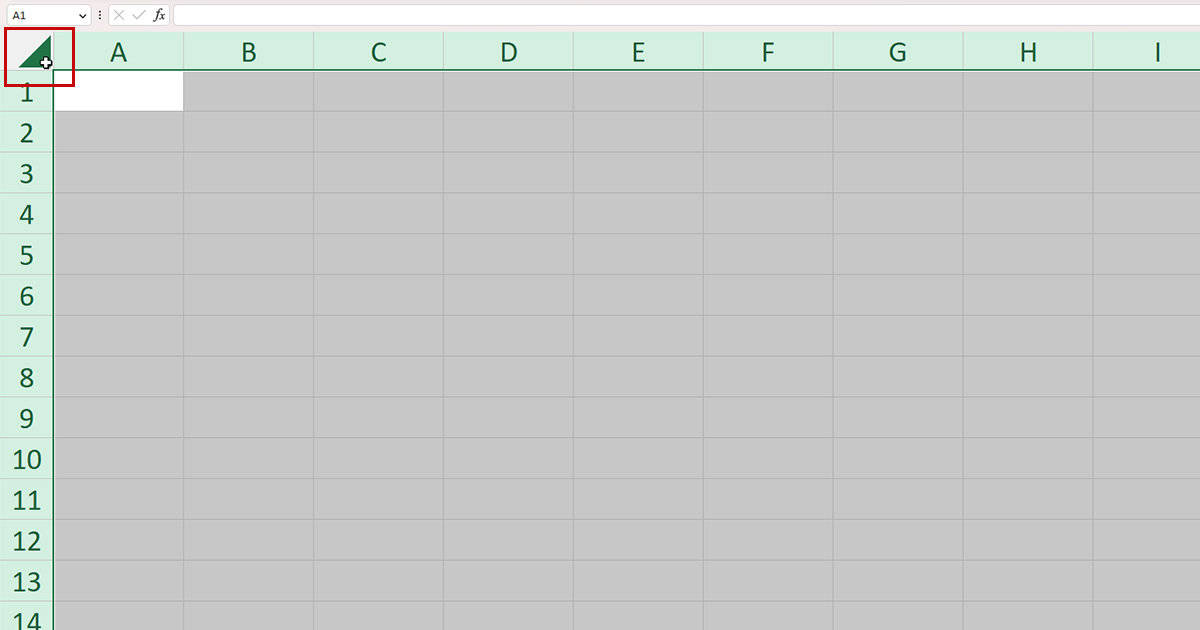 Select al Cells in Excel
