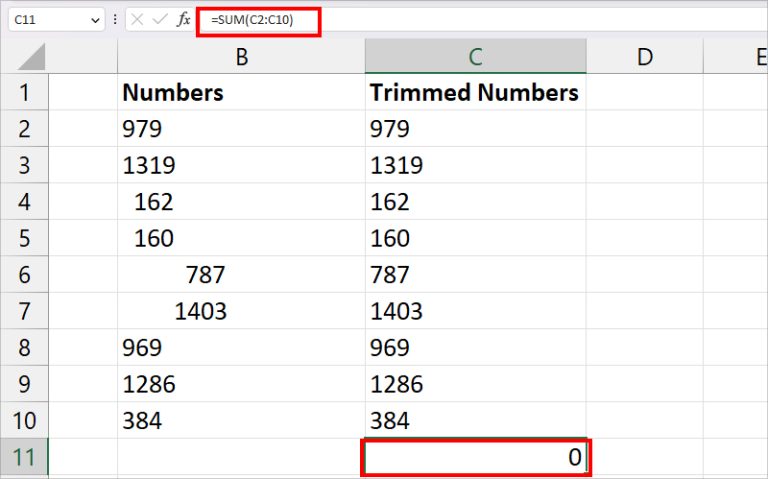 Excel TRIM Function - Complete Overview