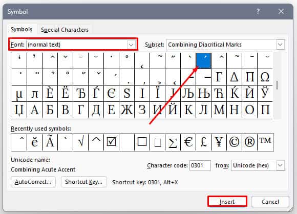 How To Place An Accent Over A Letter In Excel