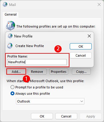 Add-new-Outlook-profile