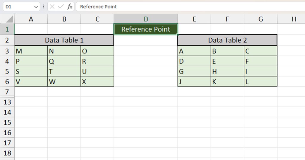 Data Sheet in Excel