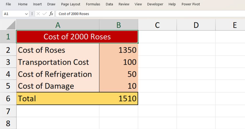 Data Table in Excel