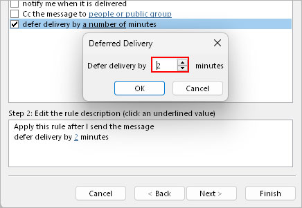Delay-email-message-for-certain-minute-Outlook