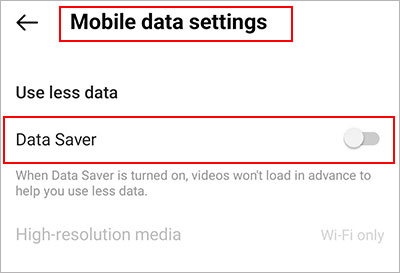 Disable-Data-Saver-instragram-app