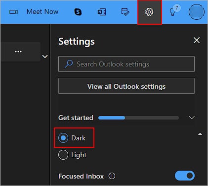 Enable-dark-mode-Outlook-web-version