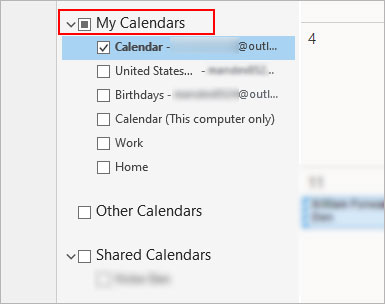 Expand-My-calendars-folder-Outlook-calendar