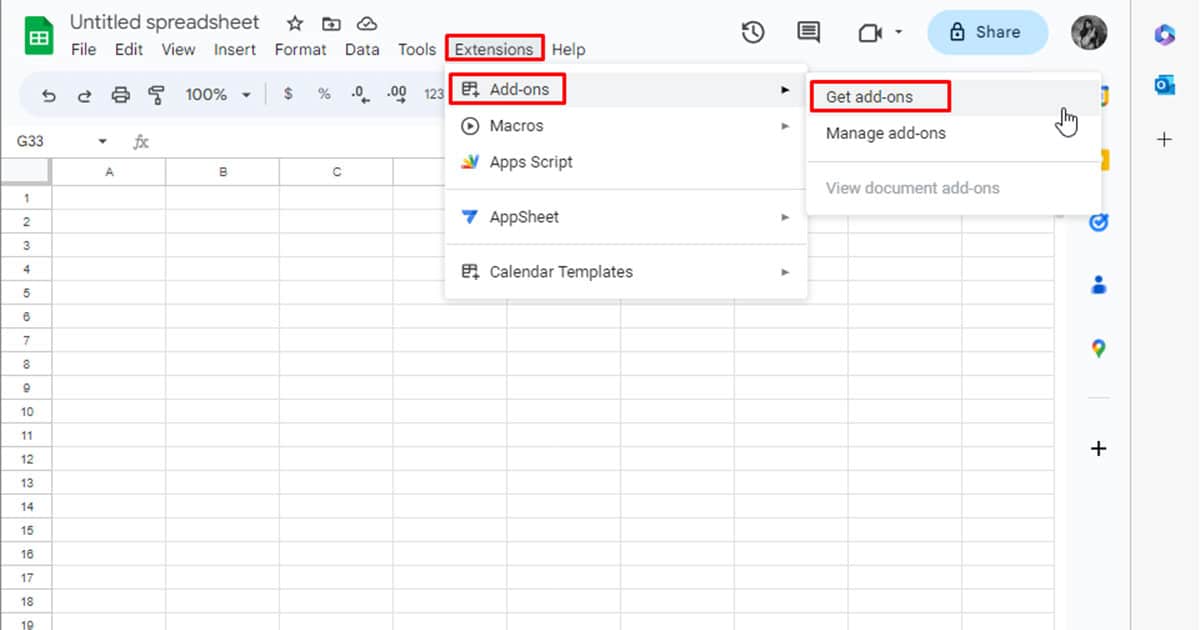 Get Addons Google Sheets