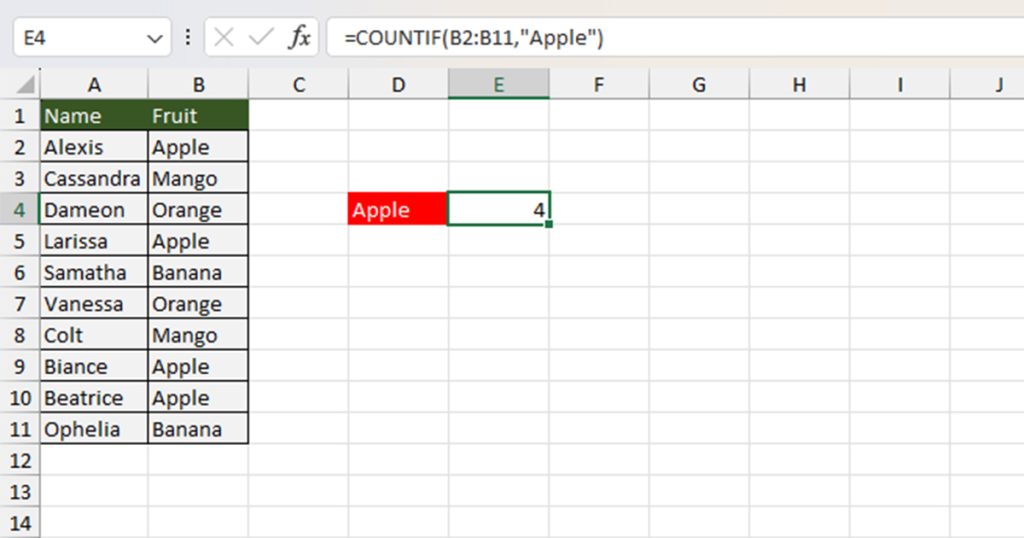 Harcode an Argument in Excel