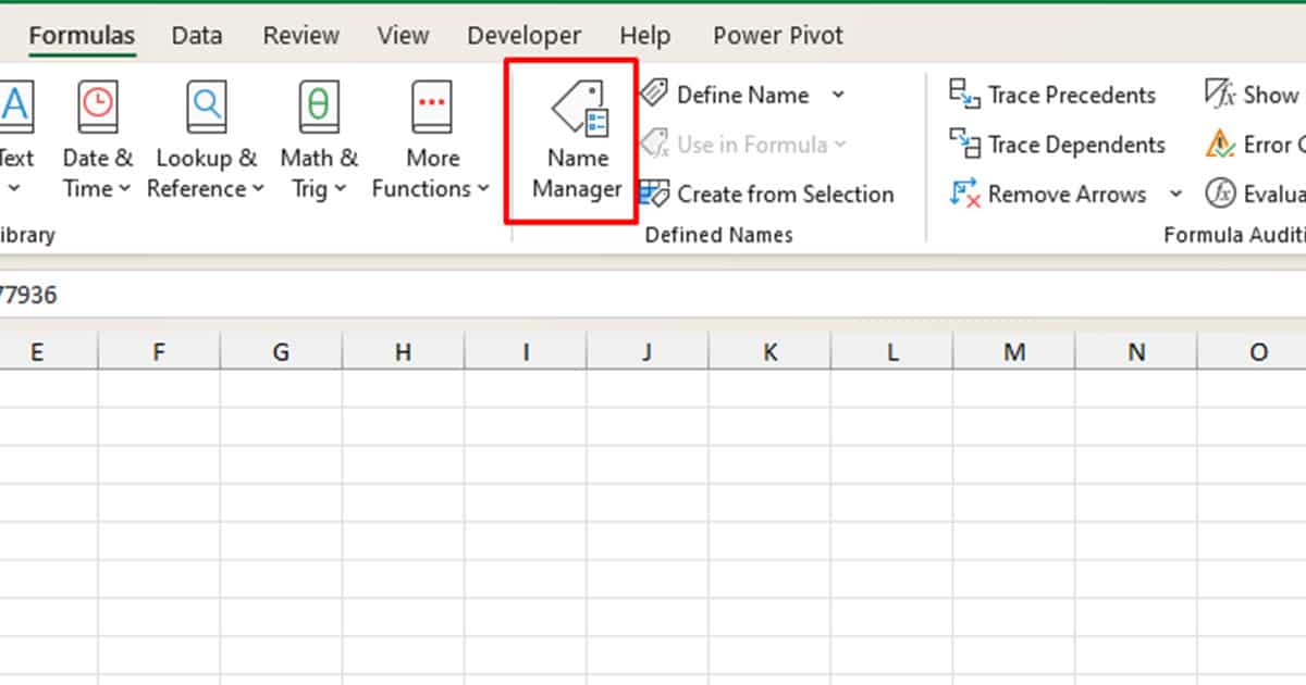Name Manager in Excel