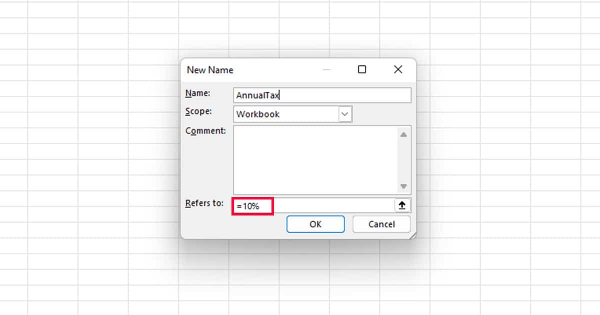 New Name in Excel