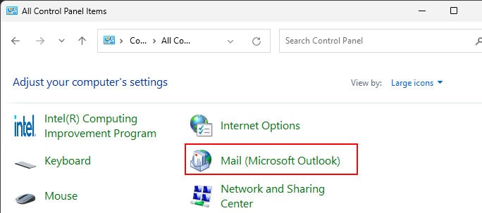Open-Outlook-Mail-control-panel