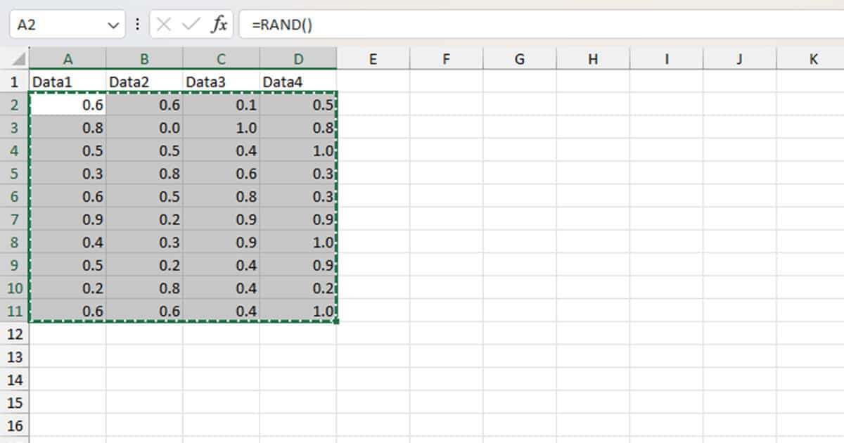 RAND Function in Excel