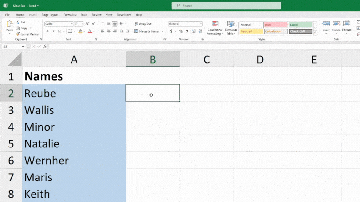 Search Box in Excel using Conditional Formatting