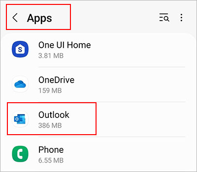Select-Outlook-app-on-Android