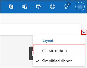 Select-the-Classic-ribbon-Outlook-web