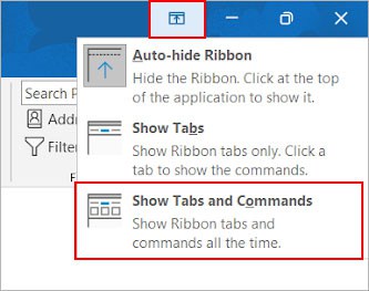 How to Show Ribbon in Outlook