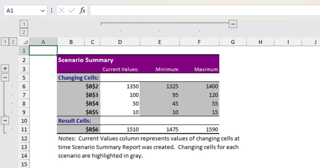 How to Use Excel Scenario Manager
