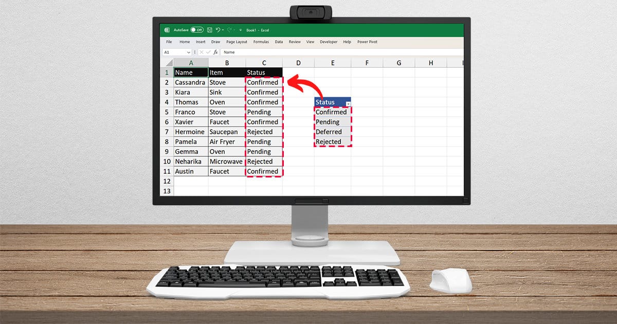 How to Use Excel Data Validation List from Table