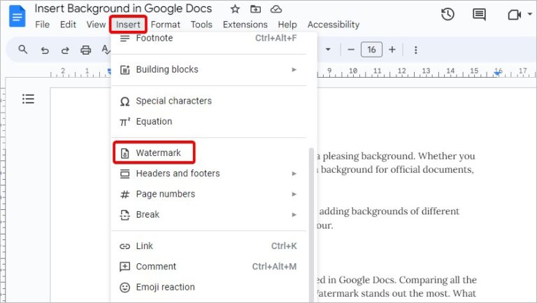 How To Make Background In Docs How to Insert Background in Google Docs