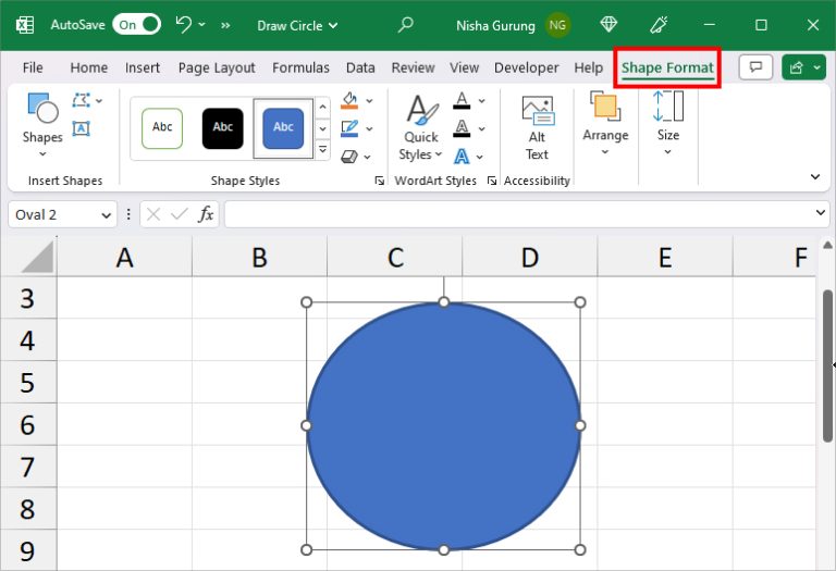 How To Draw A Circle In Excel