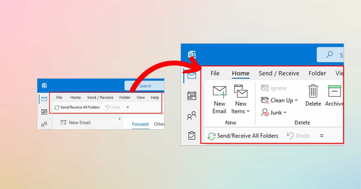 How To Show Ribbon In Outlook