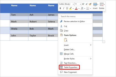 How to Center a Table in Word