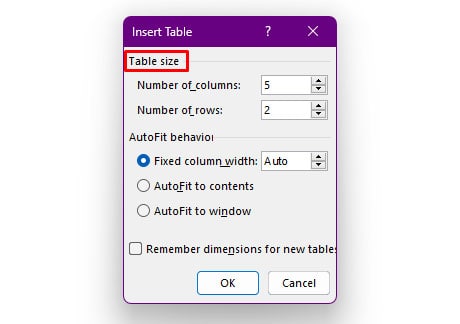 table-size