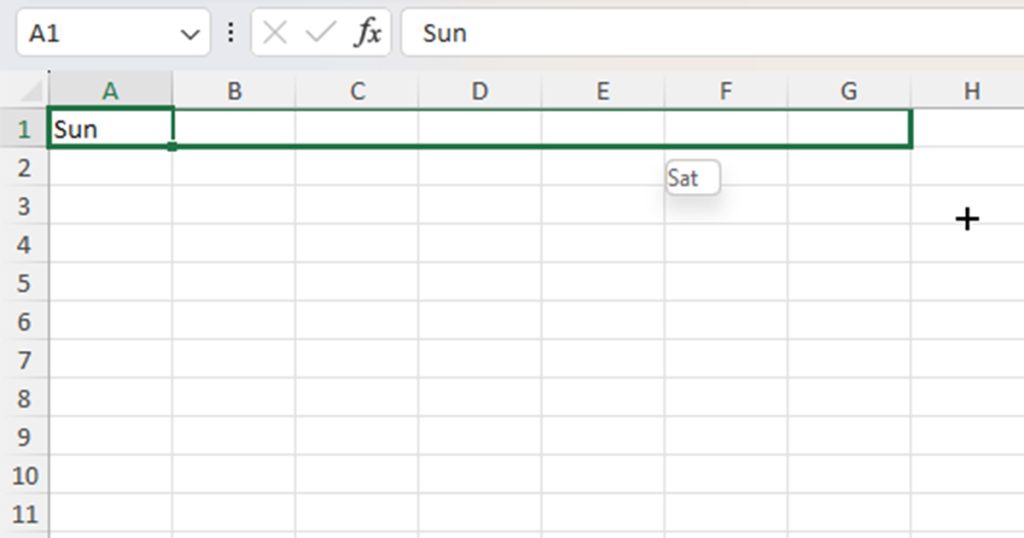 Automatically Enter Days of the week Excel