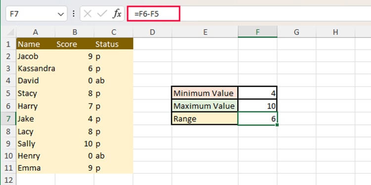 How To Calculate Range In Excel 3010