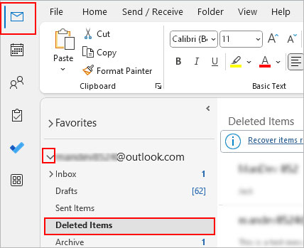 Check-Outlook-Deleted-Items-folder