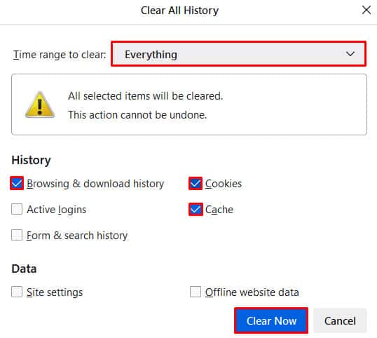 Clear-Browsing-history,-cookies,-and-cache-for-firefox