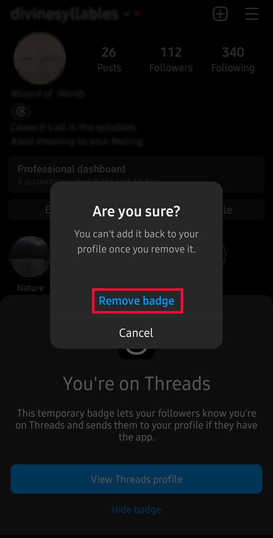 Click-on-Remove-Badge