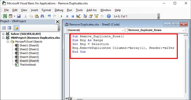 How to Remove Duplicate Rows Based on One Column in Excel