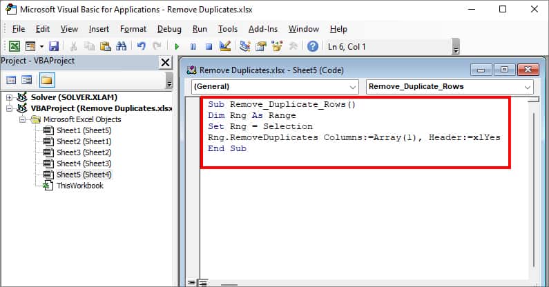 Copy the code mentioned below and paste it into the VBA window