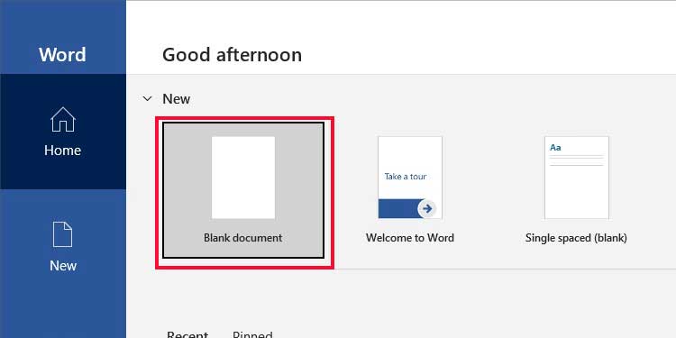 Create a blank document