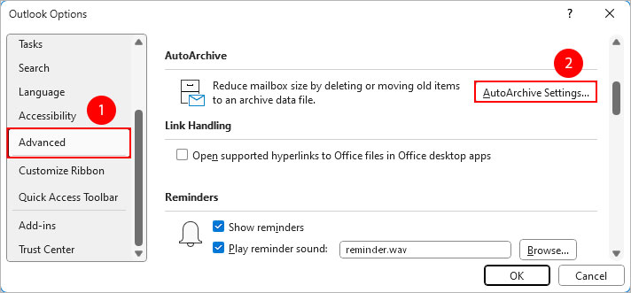 Disable-AutoArchive-option-Outlook-desktop