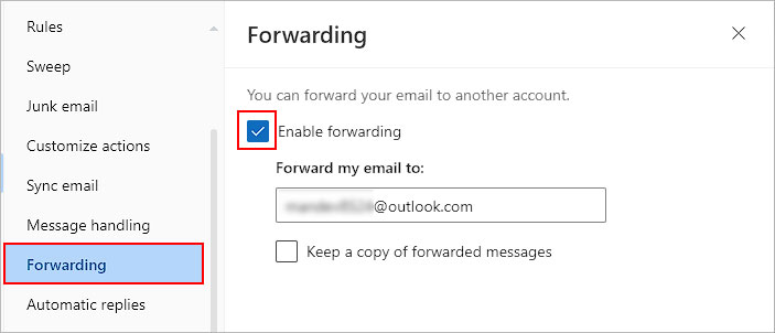 Disable-forwarding-Outlook-mail-web-version
