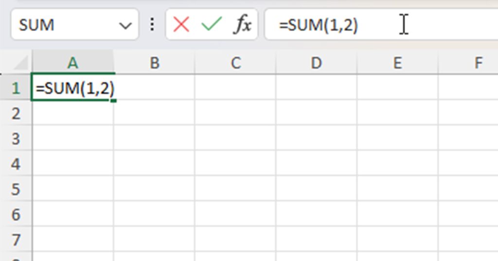 Enter Data in Formula bar