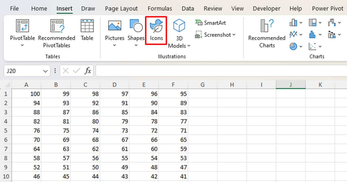 Insert Icon in Excel