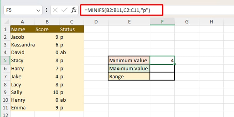 Calculate range 2024