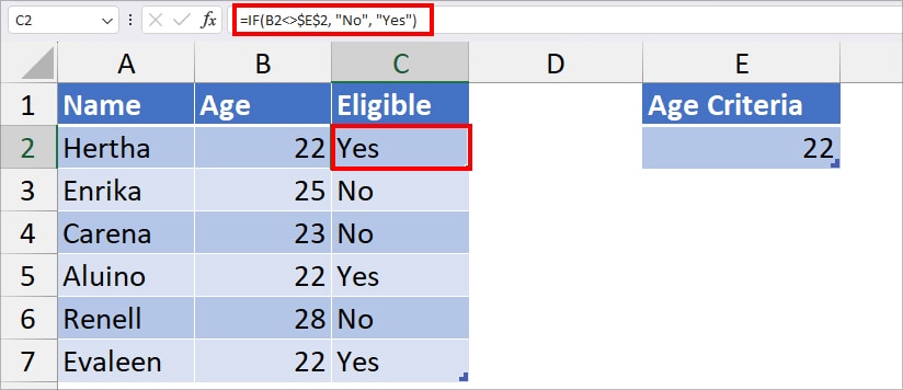 Does Not Equal Sign In Excel How To Use It