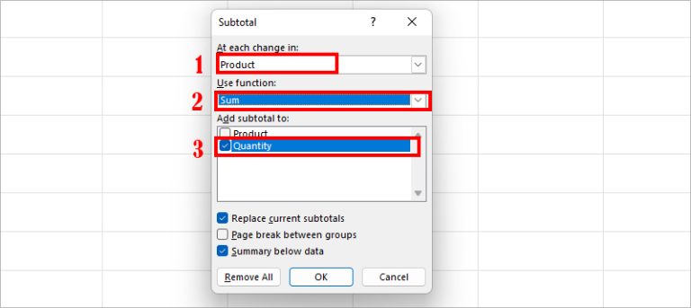 How to Calculate Subtotal Function in Excel