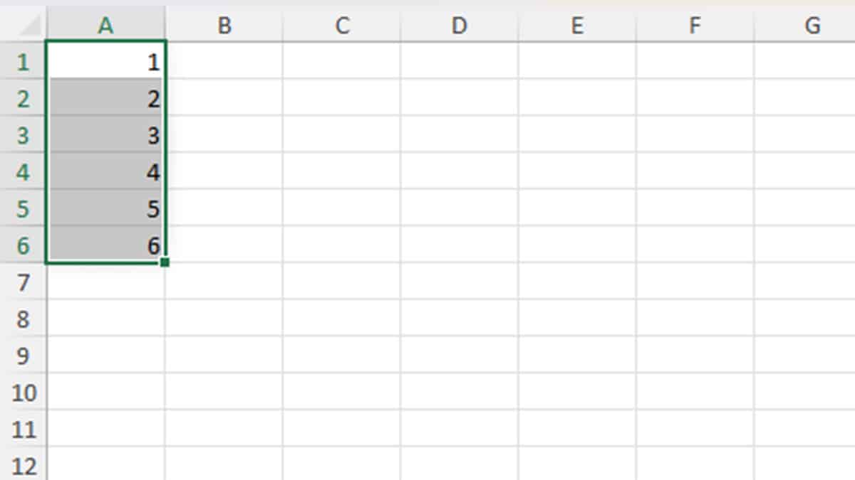 Selection in Excel