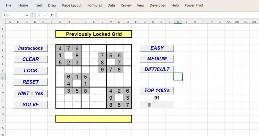 Solve Sudoku Puzzles using Excel Macros - Excel Games