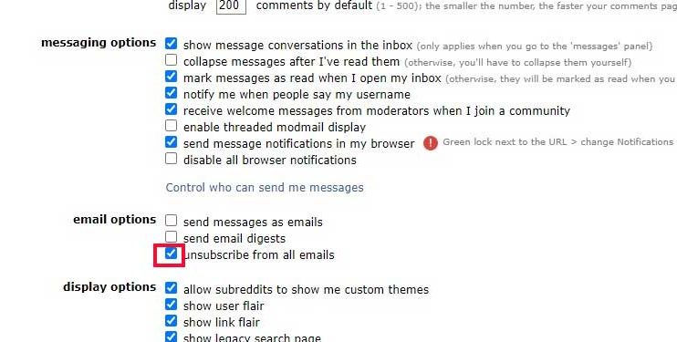 To-stop-all-Reddit-emails,-tick-on-the-unsubscribe-from-all-emails