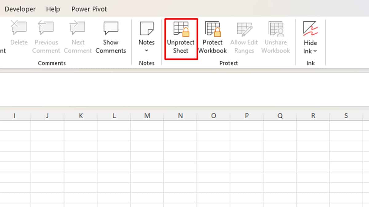 Unprotect Sheets Excel