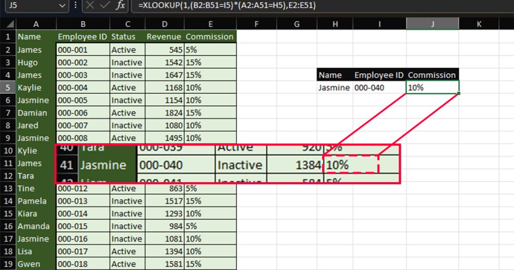 XLOOKUP with multiple criteria